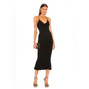 Norma Kamali Slip Fishtail Dress in Black size Small NWT